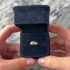 Estate 14k Rose Gold .71ct Aquamarine Diamond Whimsical Leafy Shoulder Ring 5.00