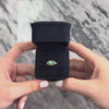 Vintage 14k Yellow Gold Diamond Blue Opal Doublet Sleek Oblong Bezel Ring - Video showing the piece