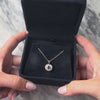 Vintage 14k White Gold Blue Sapphire Old European Cut Diamond Bright Dazzling Halo Pendant - Video showing the piece