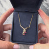 Vintage Italian 14k Yellow Gold Ruby Diamond Twist Necklace - Video showing the piece