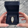 Vintage Large 14k Yellow Gold Mother of Pearl Diamond Elegant Navette Pendant - Video showing the piece