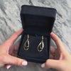 Vintage 18k Yellow & White Gold Sleek Double Drop Dangle Earrings - Video showing the piece