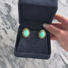 Vintage Large 14k Yellow Gold 16cttw Turquoise Openwork Rope Ovals Earrings - Video showing the piece