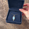 Vintage 14k Yellow Gold 5.34ct Moonstone Diamond Glowing Elongated Cabochon Pendant - Video showing the piece