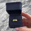 Vintage 18k Yellow Gold Emerald Diamond Fabulous Open Trio Accent Ring - Video showing the piece