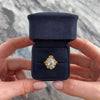 Vintage 14k Yellow Gold 3.57ct Light Blue Topaz Pear Scrolling Border Cocktail Ring - Video showing the piece
