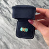 Vintage 14k Yellow Gold Turquoise Chunky Ribbed Shoulder X Accent Band Ring - Video showing the piece