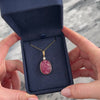 Vintage 14k Yellow Gold Pink Tourmaline Diamond Carved Pendant - Video showing the piece