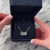 Estate 18k Yellow Gold 7ct Labradorite Glowing East-West Bar Necklace - Video showing the piece