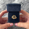 Vintage Heavy 14k Yellow Gold 6.76ct Brown Star Sapphire Diamond Ring 6.75