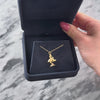 Vintage 14k Yellow Gold Blue Sapphire Ruby Stork With Baby Charm / Pendant - Video showing the piece