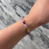 Vintage 14k Yellow Gold 13.14cttw Lavender Jade 2.23cttw Amethyst Fabulous Oval Script Link Bracelet - Video showing the piece