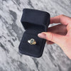 Vintage 10k Yellow Gold 2.2ct Aquamarine Geometric Ribbed Ring - Video showing the piece