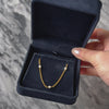 Antique 14k Yellow Gold Pearl Satin Curb Chain Station Necklace  - Video showing the piece