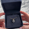 Vintage 14k Yellow Gold 1.08ct Blue Sapphire Diamond Oval Halo Pendant - Video showing the piece
