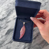 Vintage Large 14k Rose Gold 1.12cttw Ruby .89cttw Pink Sapphire Diamond Soaring Angelic Wing Pendant - Video showing the piece