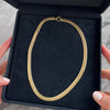 Vintage Italian 14k Yellow Gold Sophisticated Flat Woven Link Necklace - Video showing the piece