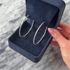 Estate 14k White Gold 1.55cttw Diamond Oversized Glittering Inside-Out Hoop Earrings - Video showing the piece