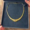 Vintage 18k Yellow Gold 1.07cttw Blue Sapphire .67cttw Ruby .64cttw Emerald Diamond Ornate Adorned Collar Necklace - Video showing the piece