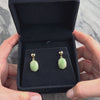 Vintage 14k Yellow Gold 14.58cttw Jade Elegant Cabochon Dangle Earrings - Video showing the piece