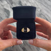 Vintage Heavy 14k Yellow Gold 4.21ct Garnet Bold Brutalist Textured Signet Ring - Video showing the piece
