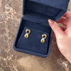 Vintage 18k Yellow Gold Crescent Teardrop Doorknocker Stud Earrings - Video showing the piece