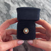 Vintage 14k Yellow Gold Ruby Opal Luminous Oval Halo Ring - Video showing the piece