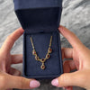 Vintage 18k Yellow Gold 2.46cttw Garnet Floral Clasp Dangle Necklace 17.75