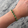 Vintage Substantial 14k Yellow Gold 10.27cttw Emerald .72cttw Diamond Adorned Oval Statement Bracelet - Video showing the piece