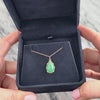 Vintage 14k Yellow Gold 4.33ct Jade Scalloped Pear Pendant