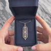 Antique Art Deco 14k White Gold Old European Cut Diamond Blue Sapphire Delicate Milgrain Openwork Pendant - Video showing the piece