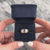 Vintage 14k Yellow Gold 1.73ct Blue Sapphire Incredible Brushed Geometric Signet Ring - Video showing the piece