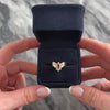 Vintage 14k Yellow Gold Ruby Diamond Superb Ribbed Shoulder Chevron Ring 6.00