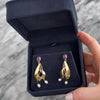 Vintage Large Freeform Artistic Swoop Dangle 14k Yellow Gold 4.05cttw Pearl 1.98cttw Amethyst Earrings - Video showing the piece