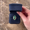 Vintage 14k Yellow & White Gold White Sapphire Green Chalcedony Distinguished Engraved Border Ring - Video showing the piece
