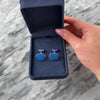 Vintage 14k Yellow Gold Lapis Lazuli Cosmic Cabochon Cufflinks - Video showing the piece