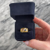 Vintage 18k Yellow Gold Ruby Blue Sapphire Diamond Bold Adorned Lattice Band Ring - Video showing the piece