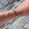 Vintage 14k Yellow Gold 4.02cttw Turquoise Greek Key Bracelet - Video showing the piece