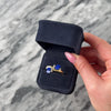 Vintage 18k Yellow Gold 1.59cttw Lapis Lazuli Diamond Unique Geometric Brushed Step Ring - Video showing the piece