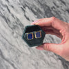 Vintage 14k Yellow Gold Lapis Lazuli Claw Prong Rectangular Stud Earrings - Video showing the piece
