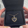 Vintage 18k Yellow & White Gold Blue Sapphire Diamond Lovely Heart Dangle Pendant