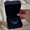 Vintage 14k Yellow Gold Lapis Lazuli Diamond Figural Butterfly Necklace - Video showing the piece