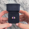 Vintage 10k Yellow Gold 2.02ct Amethyst Diamond Striking Bold Shoulder Ring - Video showing the piece