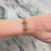 Vintage Italian 14k Yellow Gold 1.38cttw Blue Sapphire Toggle Bracelet 6.75