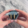 Vintage 14k Yellow Gold Chic Banded Oval Hoop Earrings - Video showing the piece