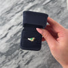 Vintage 14k Yellow Gold Emerald Diamond Sleek Triangle Channel Ring - Video showing the piece