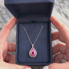 Estate Italian Platinum [Custom Carat] Incredible Pear Halo Dangle Necklace - Video showing the piece