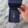Estate Large 14k Yellow Gold 10.8cttw Madeira Citrine Diamond Dazzling Duo Checkerboard Halo Dangle Pendant - Video showing the piece
