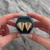 Vintage 14k Yellow Gold Puffy Triangle Statement Omega Back Earrings - Video showing the piece