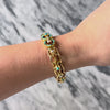 Antique Victorian 15k Yellow Gold Turquoise Pearl Unusual Adjustable Spring Link Bracelet  - Video showing the piece